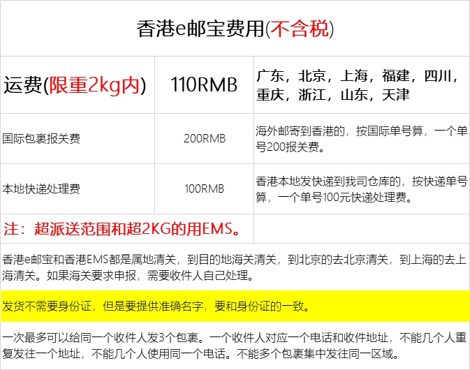 香港e邮宝价格 香港e邮宝价格